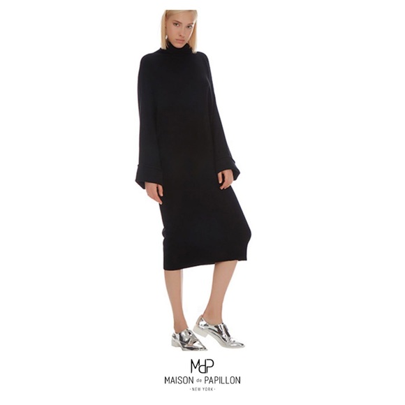 Maison De Papillon Other - Maison De Papillon Yoko Cuffed Cashmere Sweater Dress Black Size L